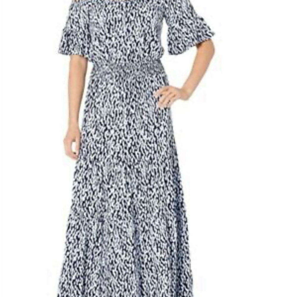 Michael Kors Midnight blue and White Maxi Dress